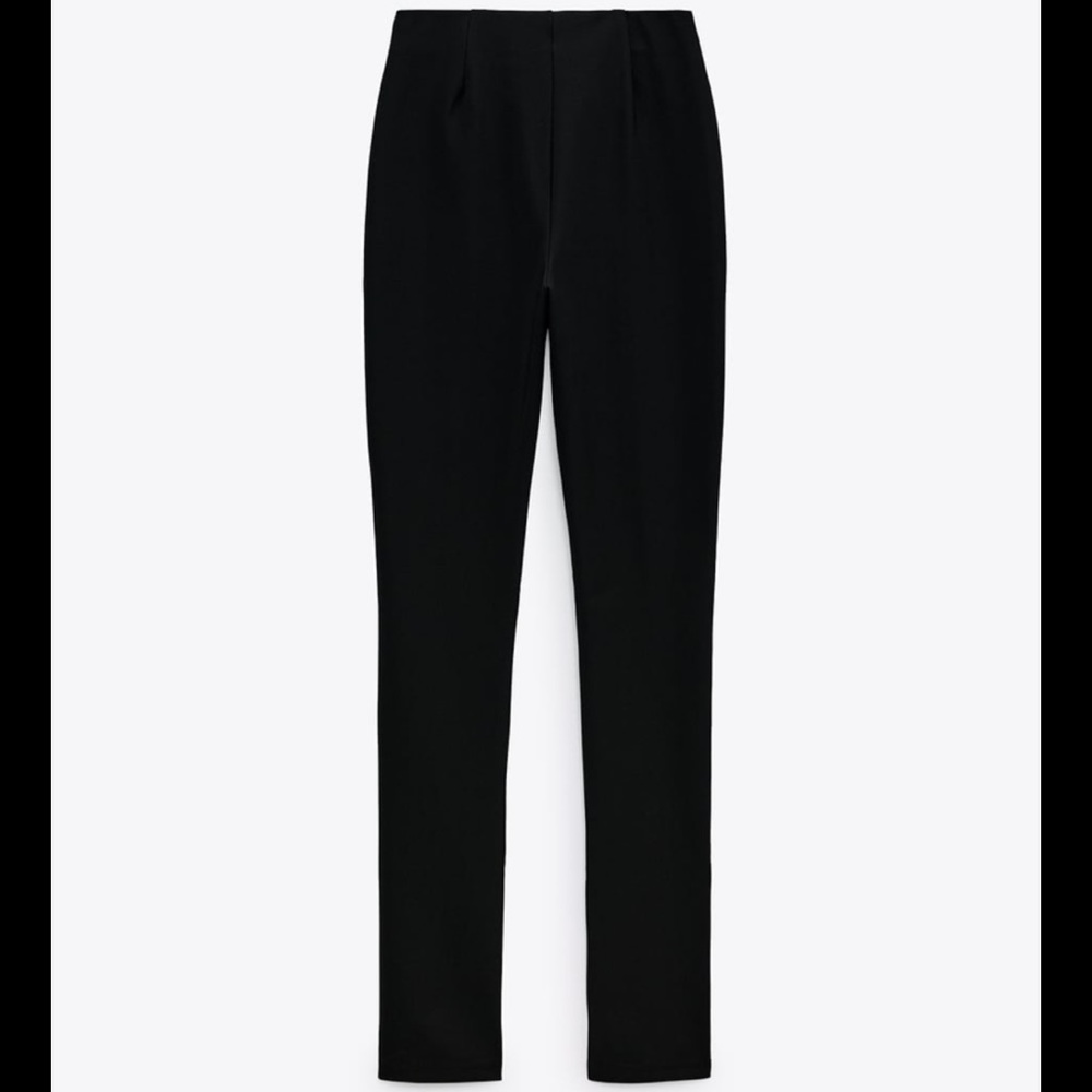 Zara Black High-Waist Tapered Leggings
